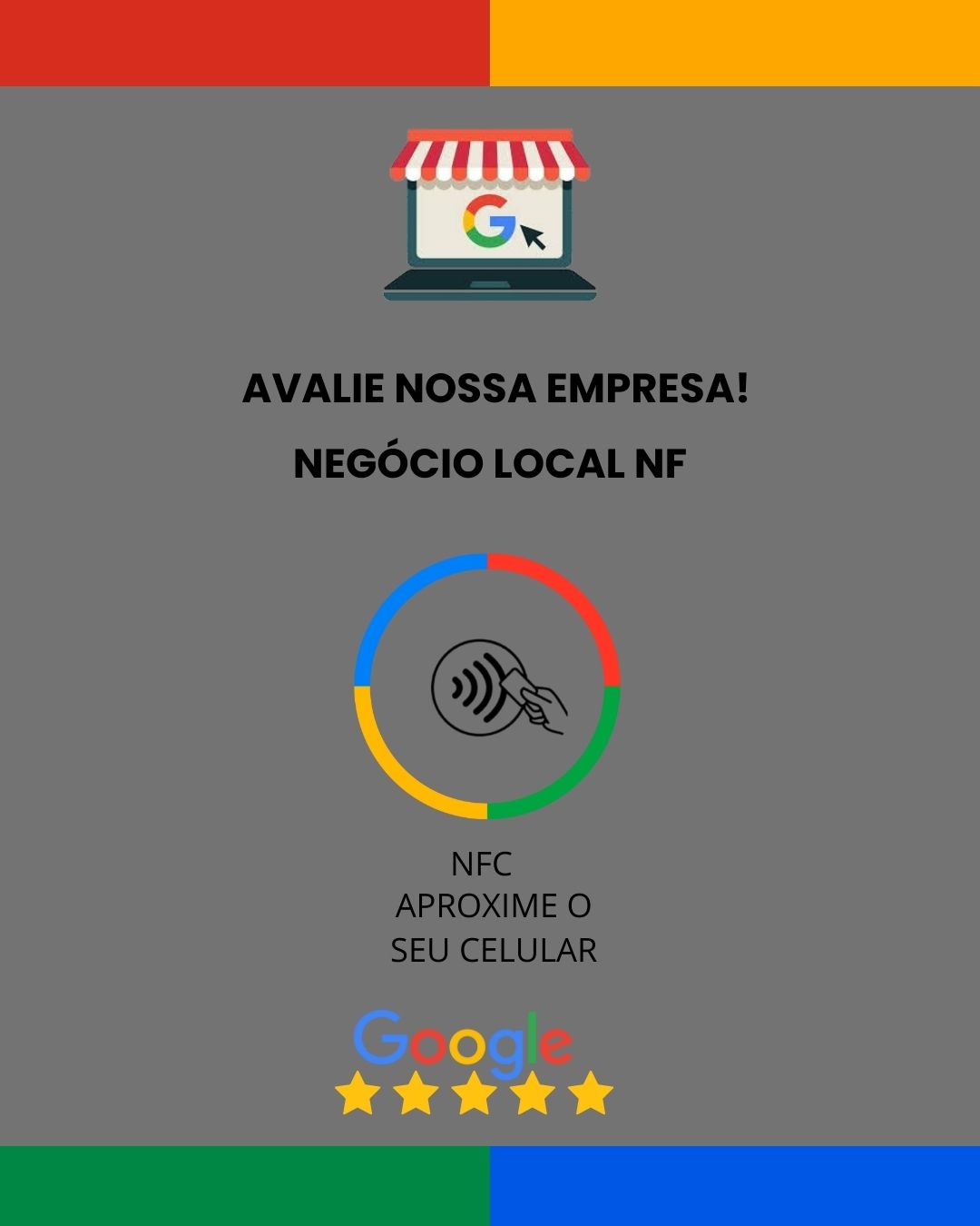 Plaquinha de Avaliação Google com NFC