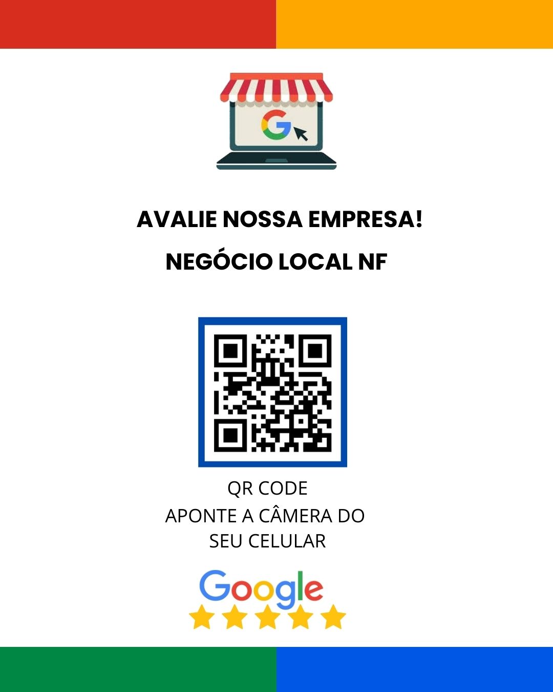 Plaquinha de Avaliação Google com QR Code